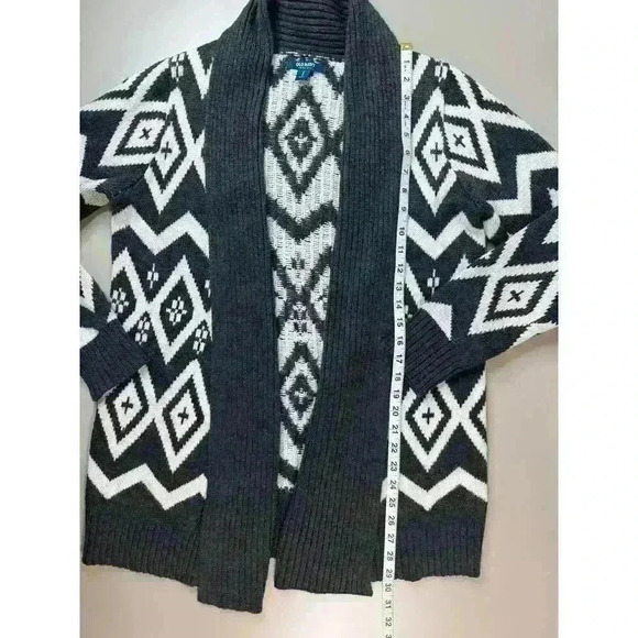 Old Navy Women’s M Aztec Sweater Open Front Cardigan Tunic Southwestern - Picture 12 of 13